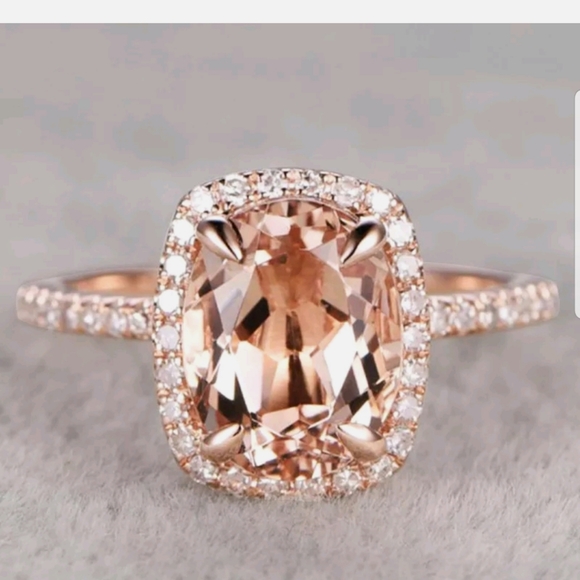 NEW ROSE GOLD TONE CHAMPAGNE CRYSTAL RING - Picture 4 of 4